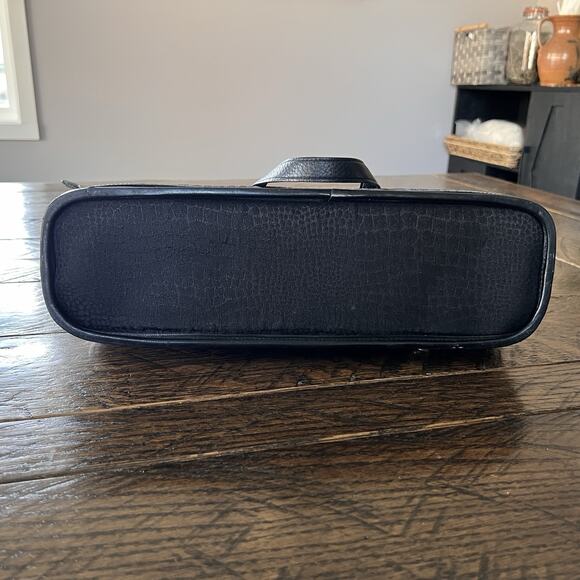 Brighton for Business Black Multi Pocket Canvas and Leather Laptop Tote Bag - Picture 3 of 8